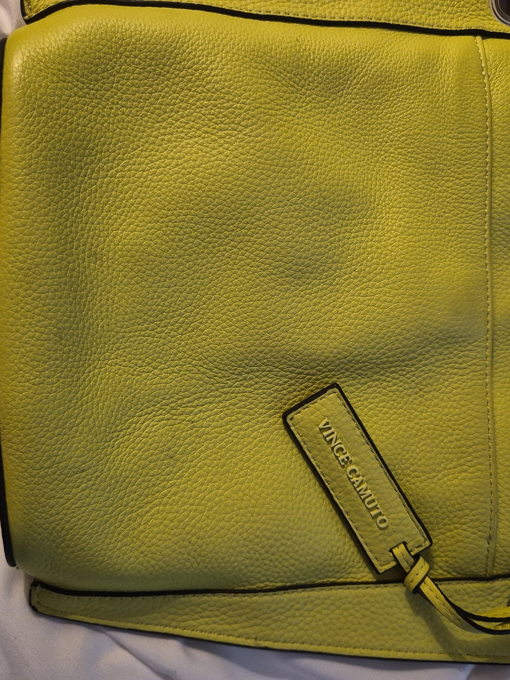 Vince Camuto Bright Yellow Pebbled Leather Shoulder Bag